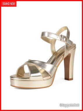 Platform Heeled Sandals with Ankle Strap